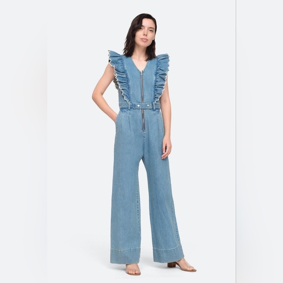 SEA NEW YORK Mara Ruffle Jumpsuit Size 2 - Picture 5 of 12